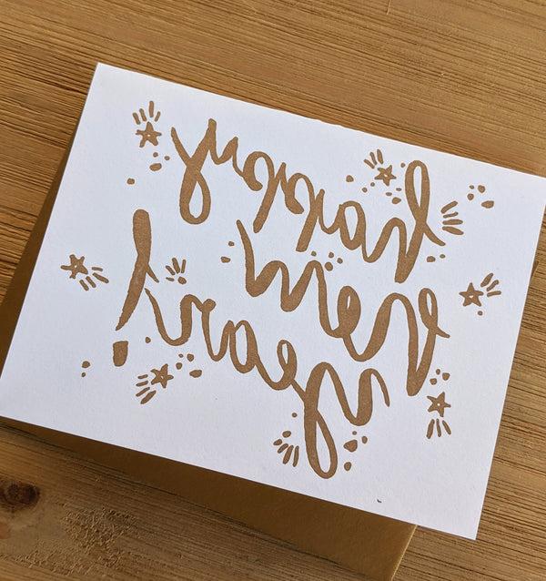 Happy New Year Letterpress Card (Boxed Set of 6)